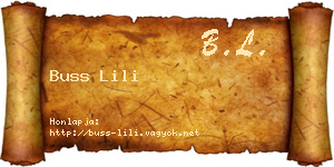 Buss Lili névjegykártya